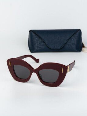 Loewe Women Sunglasses Red Mirror Cat Eye LW40127I ANAGRAM 66A NEW AUTHENTIC